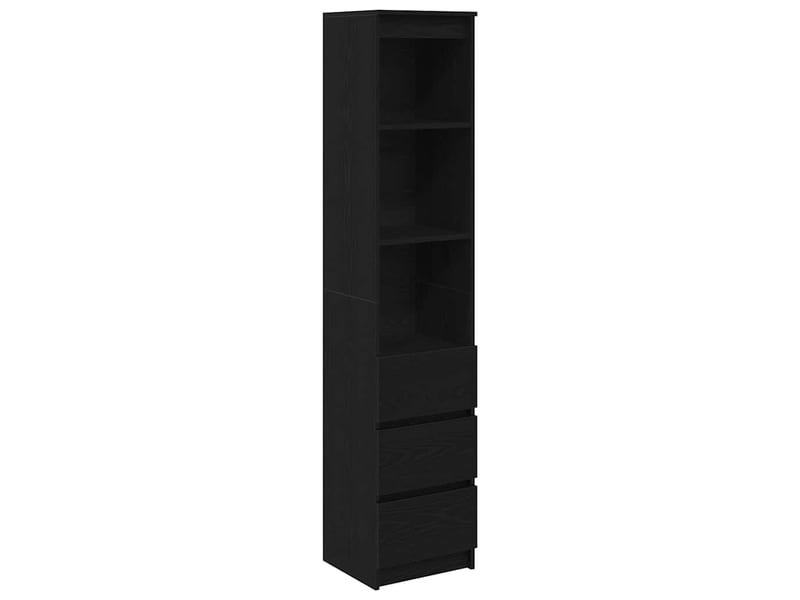  Buffet haut - bahut - meuble de rangement chêne noir 37,5x35x180 cm bois d'ingénierie  - Conforama A