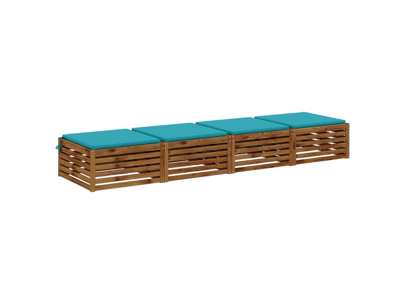 Lot de 4 coussins de siège, coussins d'assise soest 100 % polyester turquoise cf60597 - Conforama C