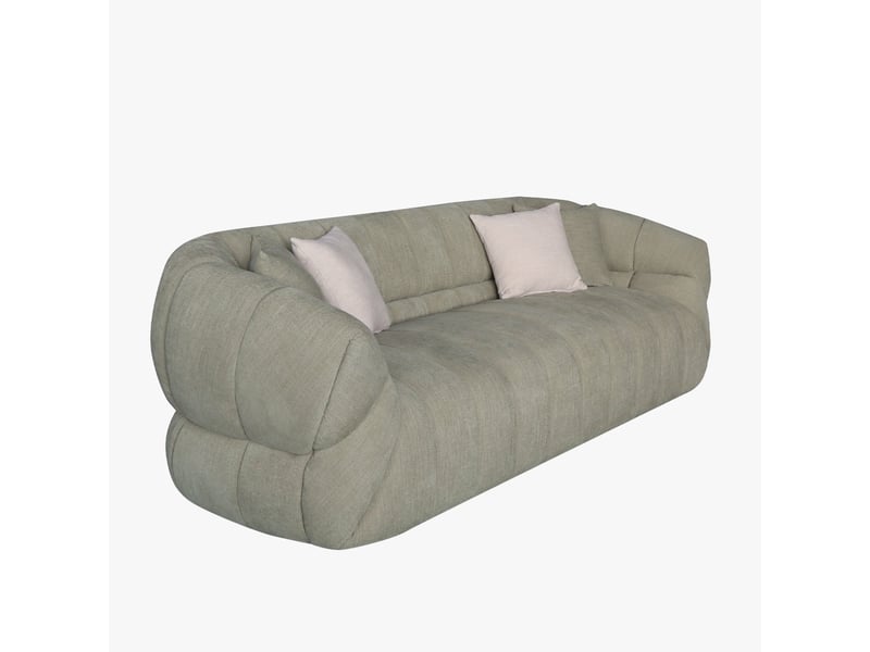  Canapé 3 places en tissu vert  - Conforama C