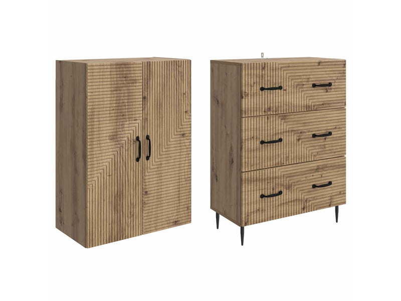  Ensemble de meubles 2 pcs, rangement de salon 66 x 34,5 x 90 cm bois d'ingénierie shl7051  - Conforama D