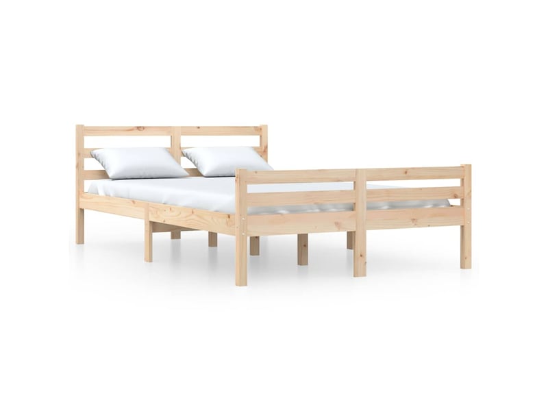 Lit double- lit adulte -  cadre de lit sans matelas bois massif 135x190 cm  - Conforama A