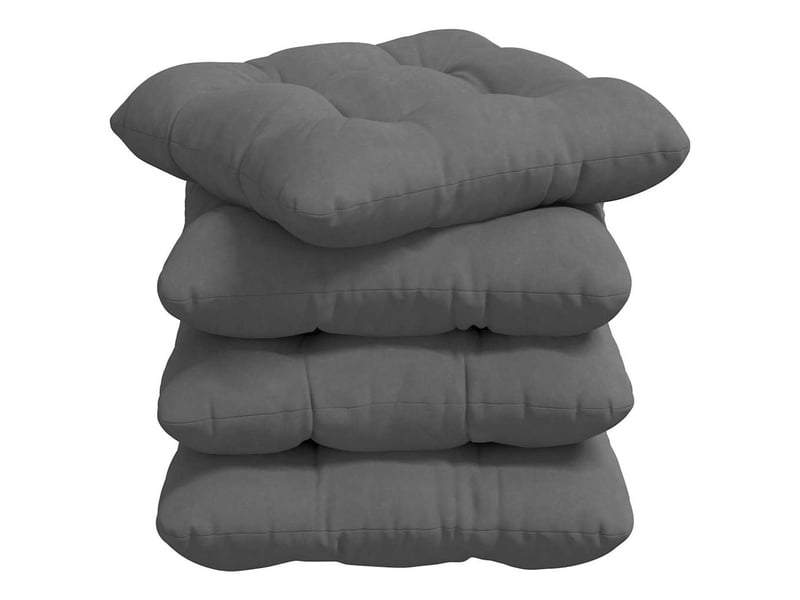  Lot de 4 coussins de siège, coussins décoratifs tissu en microfibre gris foncé cf59971  - Conforama A