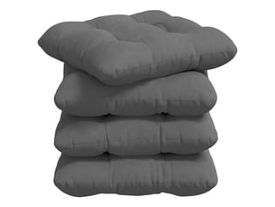 Lot de 4 coussins de siège, coussins décoratifs tissu en microfibre gris foncé cf59971