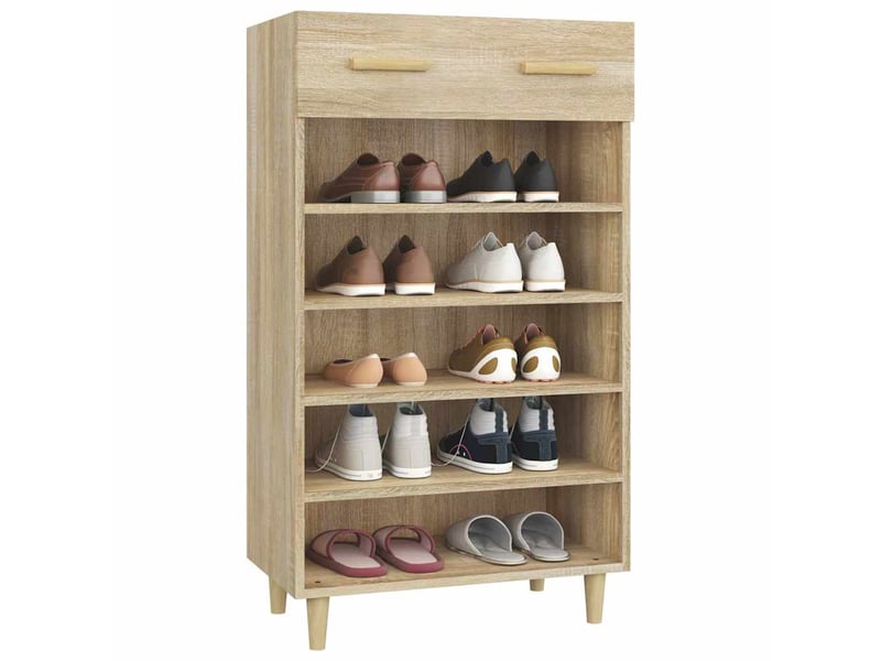  Meuble à chaussure, armoire à chaussures chêne sonoma 60x35x105cm bois d'ingénierie  - Conforama D