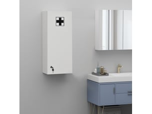 Armoire à pharmacie murale 30 x 20 x 70 cm blanche en panneau de particules, verrouillable à clé
