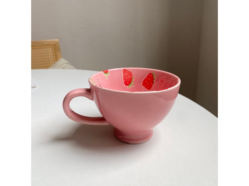  Tasse en céramique, fraise rose foncé, 300 ml, à l’unité  - Conforama B