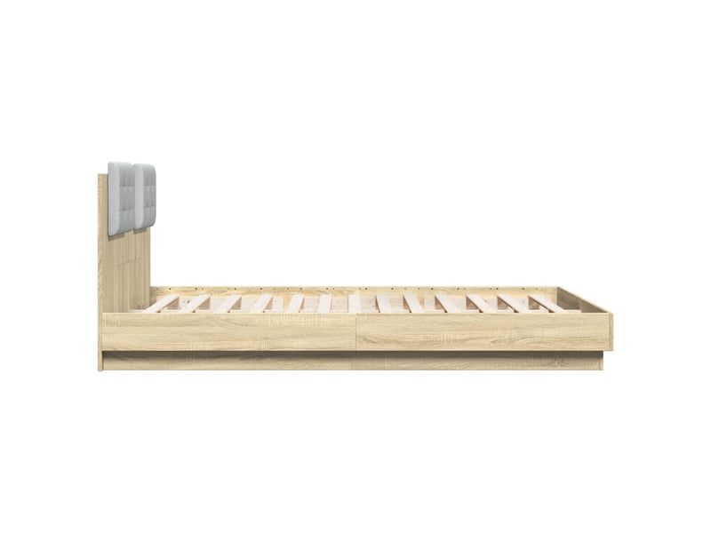  Lit double- lit adulte -  cadre de lit sans matelas chêne sonoma 150x200 cm  - Conforama D
