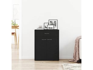Buffet - bahut - meuble de rangement chêne noir 60 x 30 x 75 cm bois d'ingénierie
