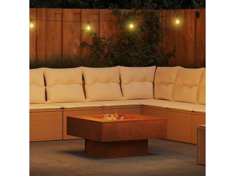  Brasero exterieur, foyer camping rouillé 80x80x40 cm acier patiné shl58760  - Conforama D