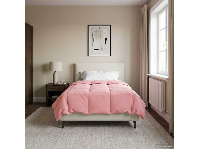  Duvet - couette complet toute l'année 140 x 220 cm 4 saisons rose  - Conforama D