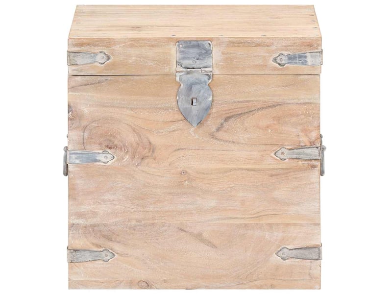 Coffre de rangement 40x40x40 cm bois d'acacia solide shl78719 - Conforama C