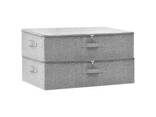 Boîtes de rangement 2 pcs tissu 70x40x18 cm gris