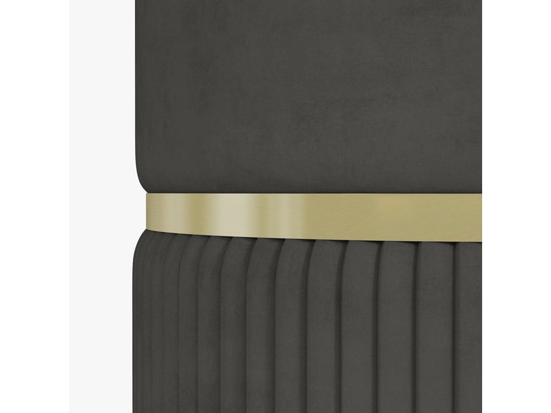  Pouf tabouret repose-pied coffre de rangement en velours côtelé pour salon chambre gris 36 x 36 x 44 cm  - Conforama W