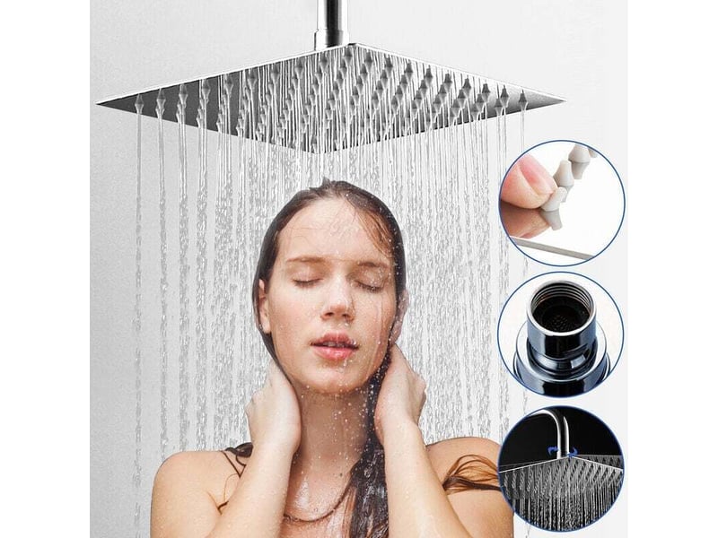  Pomme de douche pommes de douche &amp; douches douche pluie douche forêt tropicale pomme de douche économie d'eau 20cm  - Conforama A