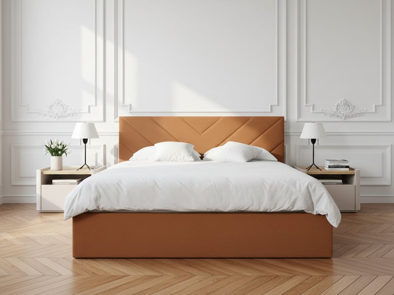  Bobochic lit coffre romane orange 180x200 ROMANE - Conforama B