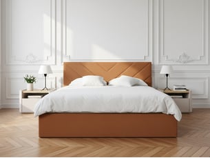 Lit coffre 180x200 cm BOBOCHIC  ROMANE coloris orange