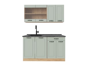 Vicco cuisine, mint campagnechêne doré, 140cm sans plan de travail