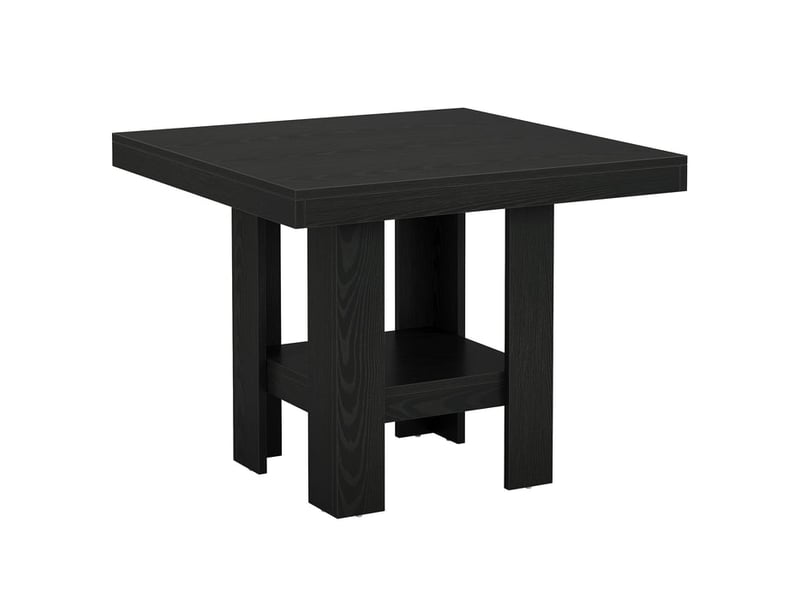  Table à manger pour 2 personnes, 80 x 80 x 75 cm, carré table de salle à manger industrielle pour salle à manger, cuisine, salon, noir  - Conforama A