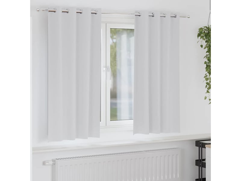  Lot de 2 rideaux occultants, rideaux black-out avec anneaux gris pâle 175 x 140 cm cf44660  - Conforama B