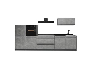 Vicco cuisine, bétonanthracite, 340cm plan de travail anthracite