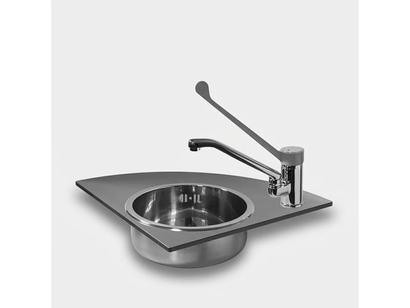 Comptoir de bar avec évier intégré en polyéthylène marvy anthracite - blanc - Conforama C