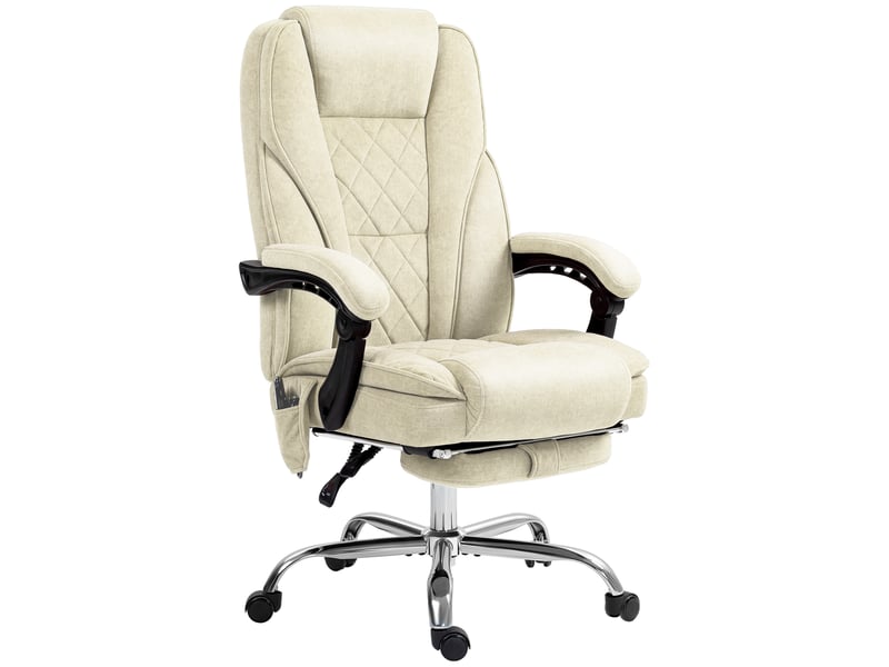  Fauteuil de bureau massant et chauffant, chaise de bureau, 67x72x119cm, beige  - Conforama A