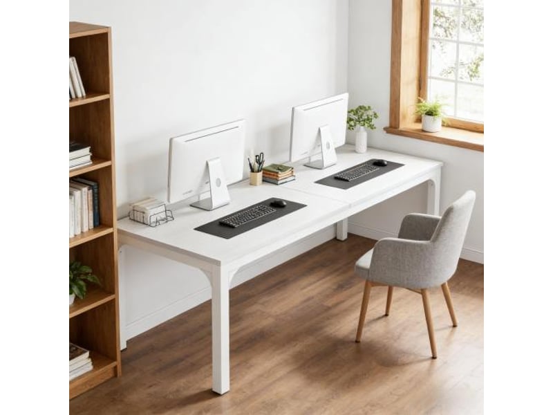  Table de salle à manger rectangulaire pour 6 à 8 personnes, style industriel, pour salle à manger, 200 × 70 × 75 cm  - Conforama B