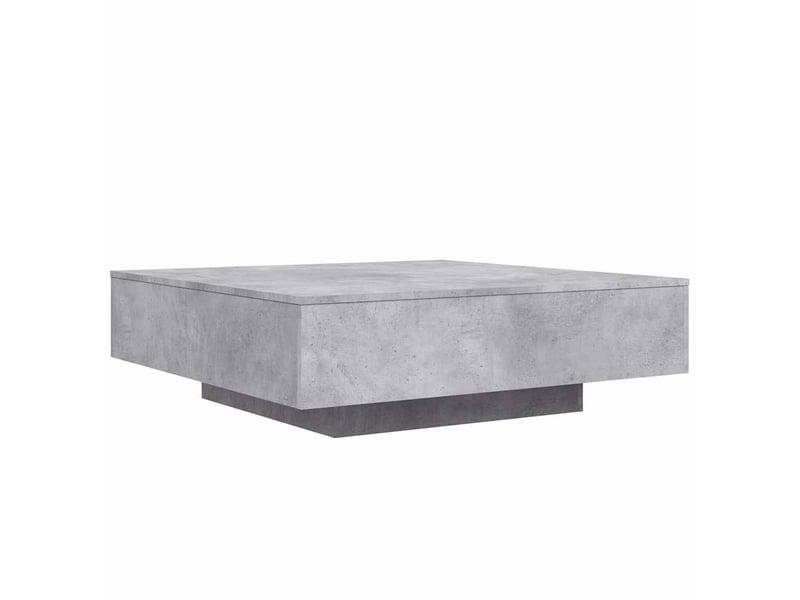  Table basse | table d'appoint salon avec lumières led gris béton 100x100x31 cm  - Conforama C