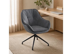Fauteuil fixe pivotant <strong>OKMYHOME</strong> <strong></strong> Simili gris vendu A l'unité