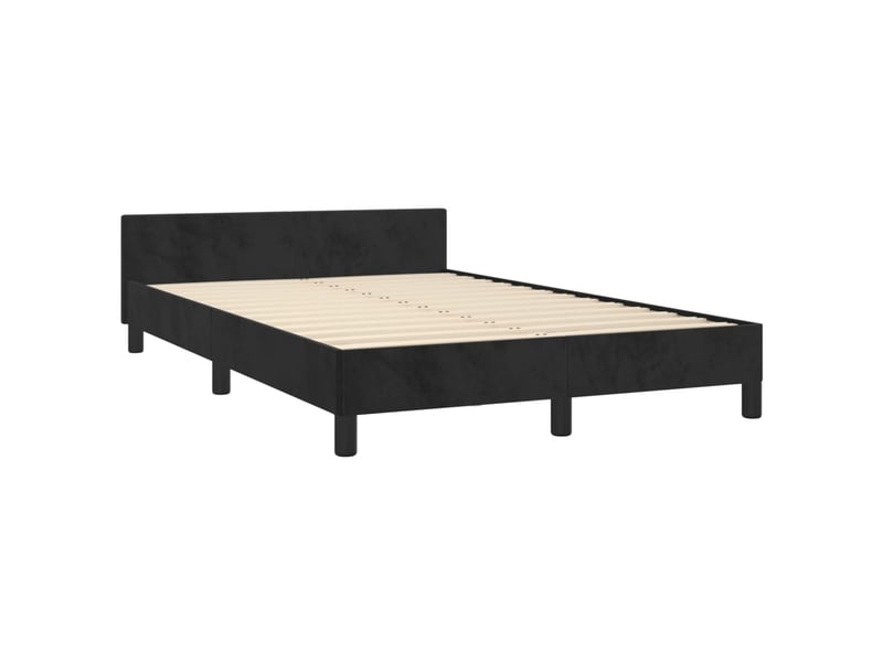  Lit double- lit adulte -  cadre de lit sans matelas noir 120x190 cm velours  - Conforama D