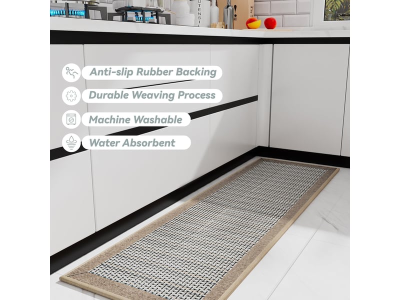  1 pièce (marron, 50*80cm) tapis en caoutchouc antidérapant pour évier de cuisine, tapis absorbant lavable en machine  - Conforama B