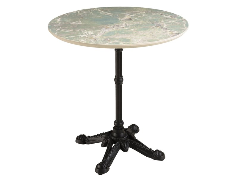 Icare - ensemble n°2: table bistrot d70cm en céramique marbré vert - Conforama A