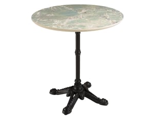 Icare - ensemble n°2: table bistrot d70cm en céramique marbré vert