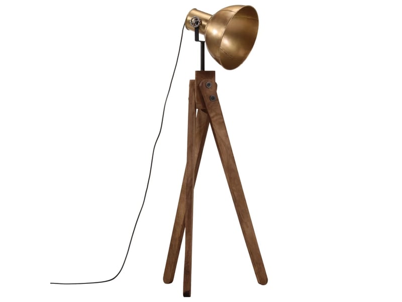  Lampadaire salon, lampe sur pied 25 w laiton antique 45x45x120 cm e27  - Conforama A