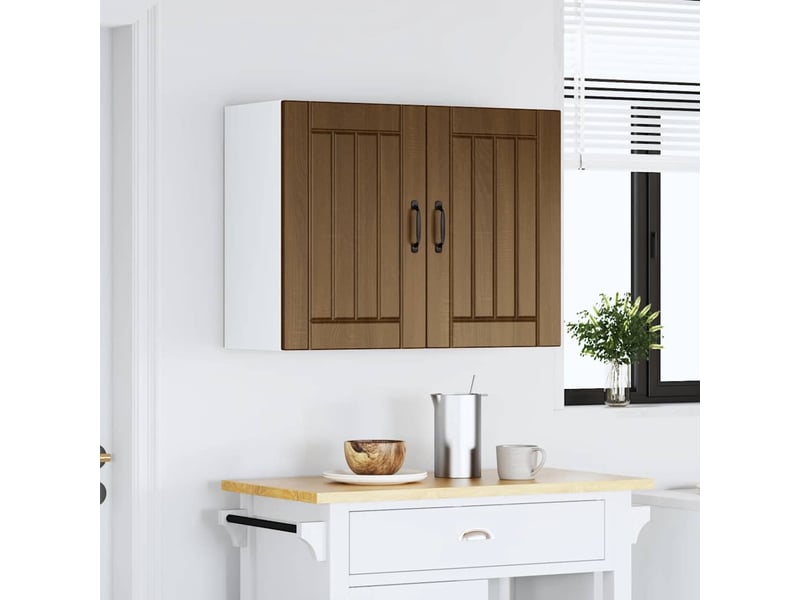 Meuble de rangement, armoire murale de cuisine lucca chêne marron bois ingénierie shl6006 - Conforama A