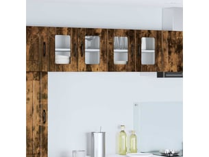 Meuble mural de cuisine, cabinet en verre mural chêne fumé 60x31x40cm