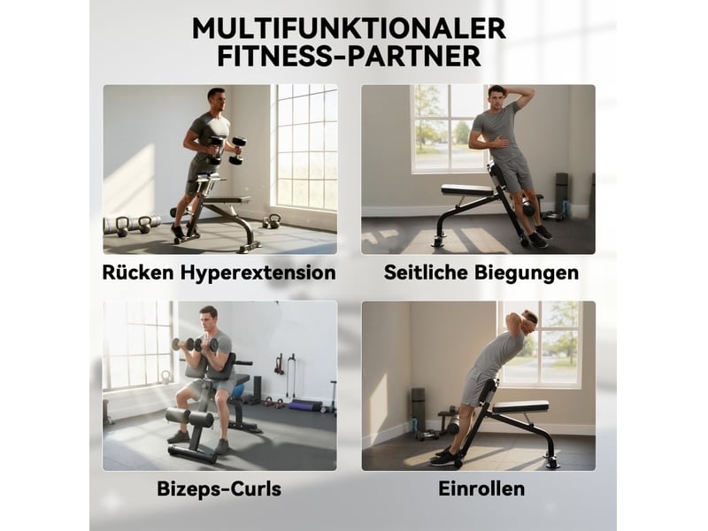  Banc de musculation réglable 96,6x68x110 cm cadre en métal noir  - Conforama D