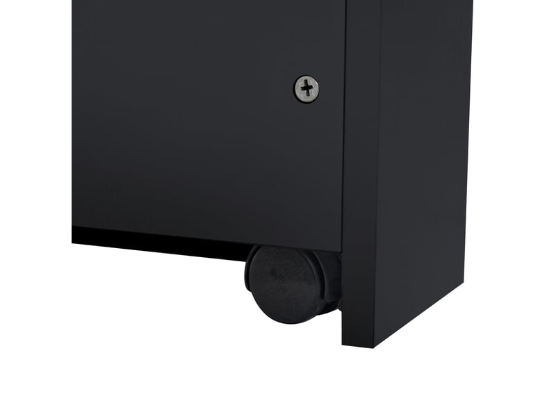  Îlot de cuisine extensible 133x70x93.5 cm à 202x70x93.5 cm avec rangement, 2 tiroirs et 4 compartiments mdf noir  - Conforama D