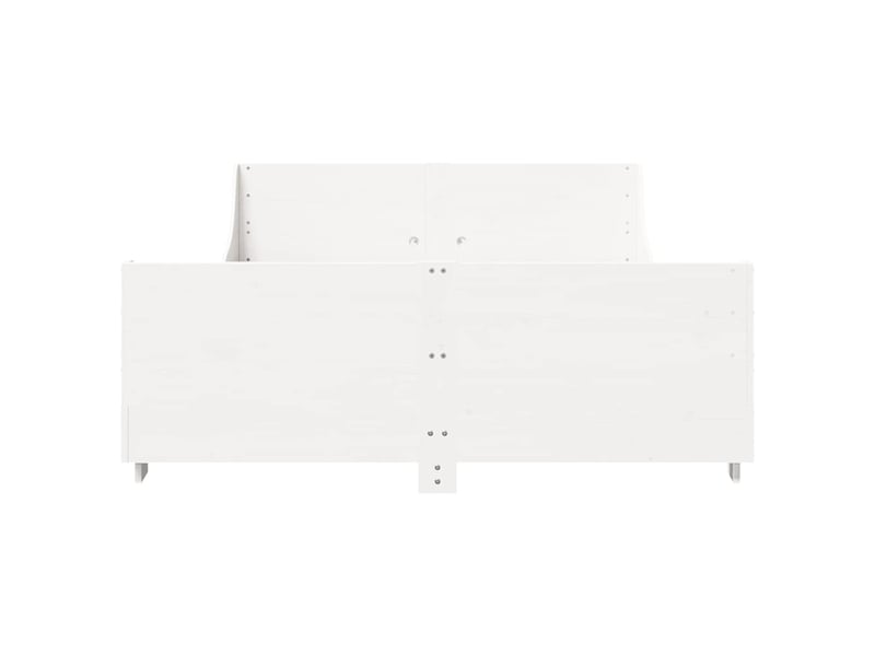  Lit double- lit adulte -  cadre de lit sans matelas blanc 140x200 cm bois de pin massif  - Conforama C