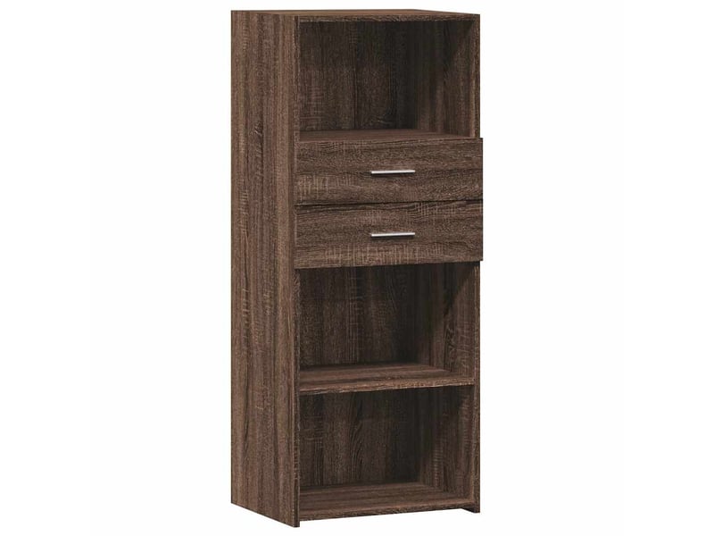  Buffet haut - bahut - meuble de rangement chêne marron 50x42,5x124 cm bois d'ingénierie  - Conforama A