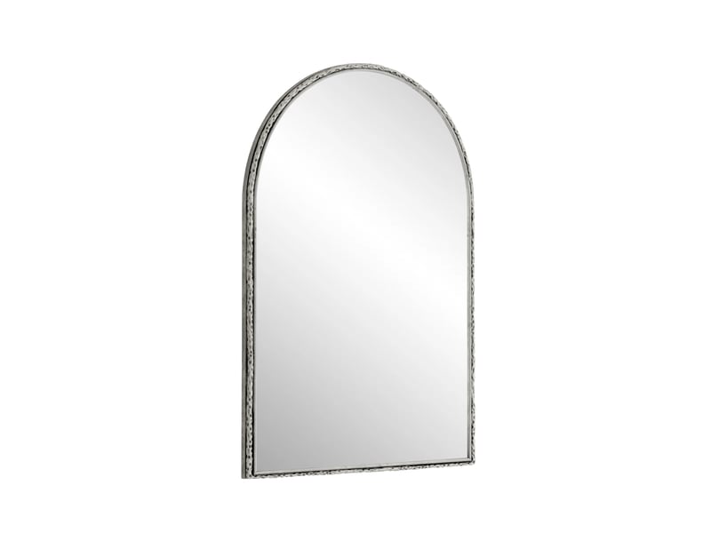Miroir mural arqué argenté pour salle de bain, chambre, salon et entrée - Conforama E