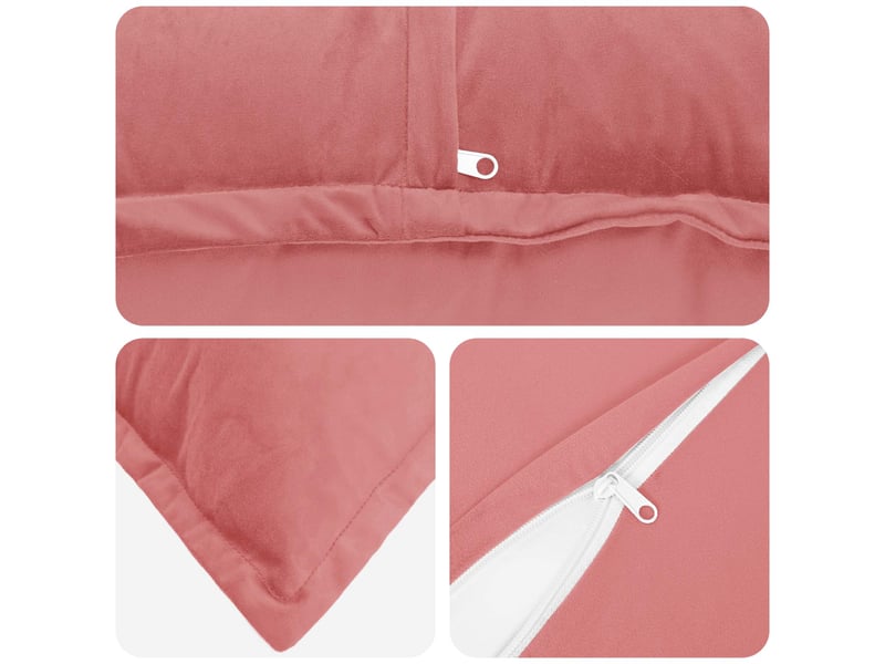  Lot de 2 coussins avec oreiller, coussins décoratifs houten rose fløjl cf51100  - Conforama E