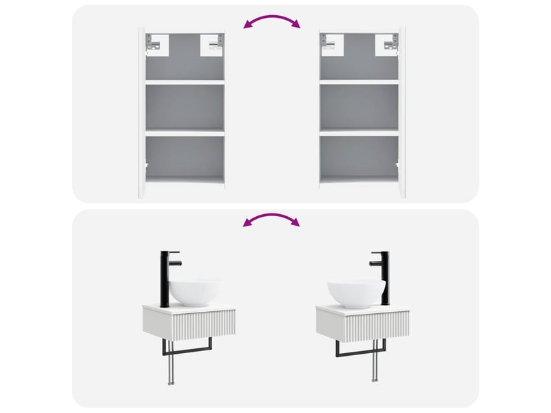Ensemble de mobilier de salle de bain 3 pc blanc cf64244 - Conforama E