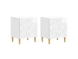 Table de chevet - cabinet de chevet - table de nuit 2 pièces blanc brillant 43 x 34,5 x 50 cm