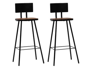 Lot de 2 tabouret de bar, chaise de bar bois massif de récupération shl24879