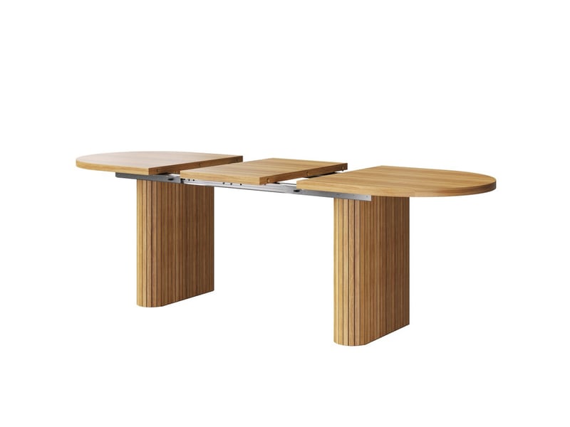 Table à rallonges 120-160 cm, table ovale en bois, capacité de charge jusqu'à 60 kg, marron - Conforama A