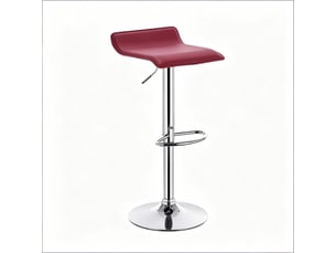 Tabouret de bar pivotant 38,5 x 39 x 62-84 cm - hauteur réglable - assise ergonomique en similicuir - pied métal chromé avec repose-pieds - rouge