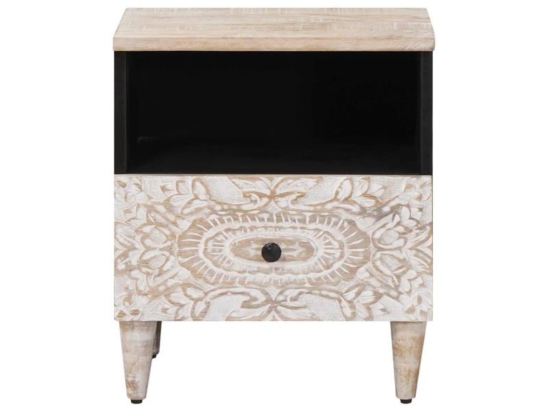  Table de chevet avec tiroir 2 pièces blanc 40 x 33 x 46 cm  - Conforama C