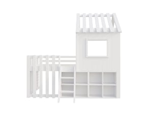 Lit cabane 90x200 cm MAISONORA   coloris blanc