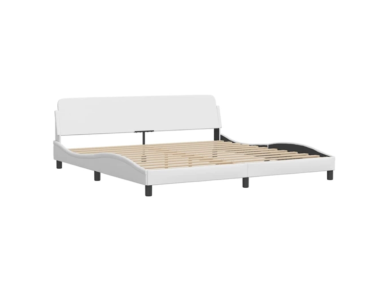  Lit avec matelas dover blanc 200x200 cm similicuir  - Conforama D